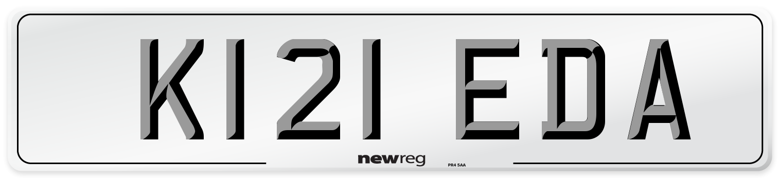 K121 EDA Number Plate from New Reg